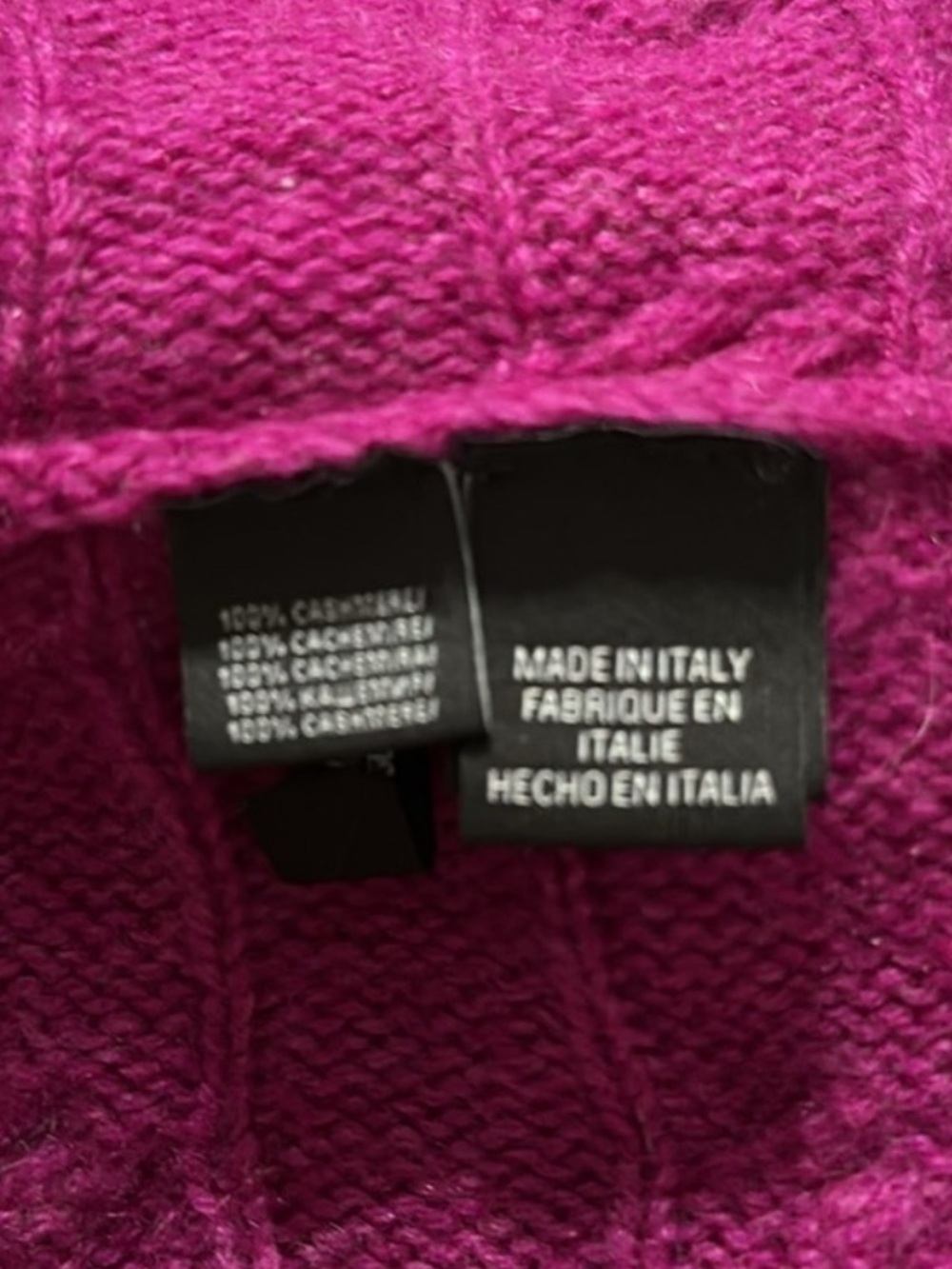 Ralph Lauren Magenta Off-the-Shoulder 100% Cashmere Sweater Sz S - Picture 6 of 6
